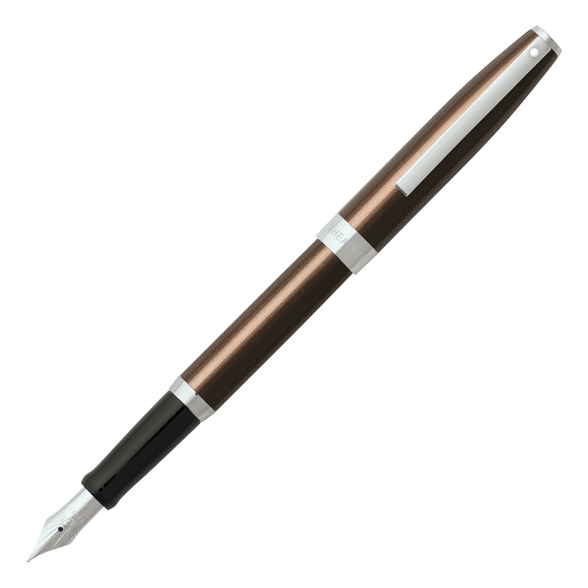 Sheaffer Sagaris Chrome Trim Fountain Pen with Fine Nib - Metallic Brown