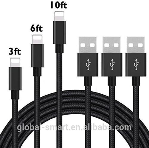 3ft Nylon Braided Chargin USB 8-pin Cable for iphone 6/6s/plus, 7/ 7plus, 8, and ipad (3ft)