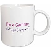 3dRose mug_193730_1 Im a Gammy Whats Your Superpower Hot Pink Funny Gift for Grandma Ceramic Mug, 11-Ounce