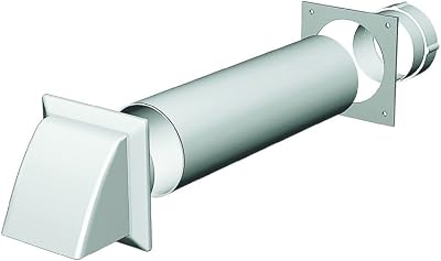 DOMUS Tumble Dryer Vent Kit 100mm 4" White Cowl Through Wall Hose Connector