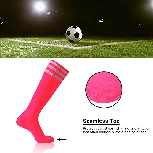 image for FOOTPLUS Soccer Socks, Men and Women Long Tube Triple Stripe School Un