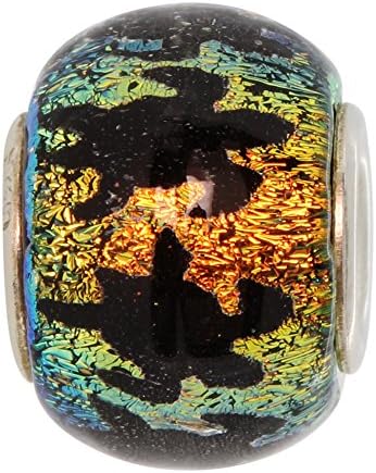 Zable Sterling Silver Dichroic Turtle Glass Bead