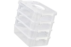 Stackable Storage Box Clear Drawer Containers for Toy Organization Craft Supplies Multiple Section Pp