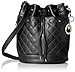 MG Collection EVA Quilted Drawstring Bucket Shoulder Bag, Black, One Size