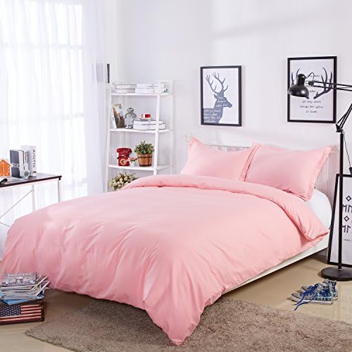 Rural Dandelion 100% Polyester Microfiber Duvet Cover Set - Comfortable, Breathable and Soft- 3 Piece(ONE Duvet Cover and Two Pillow Cases), Queen, Pink