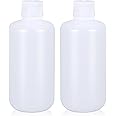 ASEVAT 1000ml/33.8 oz Narrow Mouth Round Chemical Container, Plastic Leak Proof HDPE bottle, Lab Reagent Bottles, Water Sample Bottles (2 Pcs)