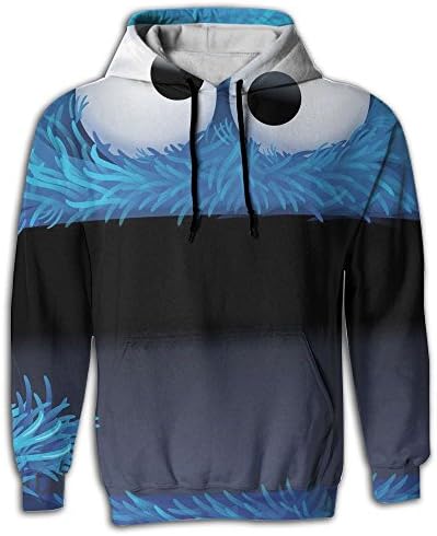 CHONGHWA TSINHWA Men's Full All Over Cookie Monster Drawstring Sweatshirt With Pockets Small