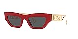 Versace Woman Sunglasses Red Frame, Dark Grey