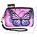 AUPET Purple Butterfly Design Digital Camera Case Bag Pouch Coin Purse with Strap for Sony Samsung Nikon Canon Kodak