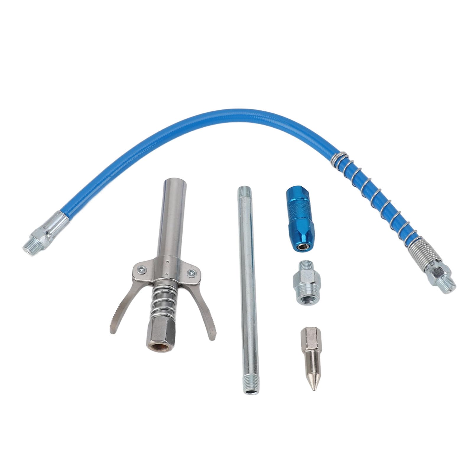 Grease Gun Cartridge, Grease Gun Coupler, High Stability Locking Grease Gun Coupling Set with Connecting Pipe Small Grease Gun for Heavy Equipment, Vehicles, & Machinery