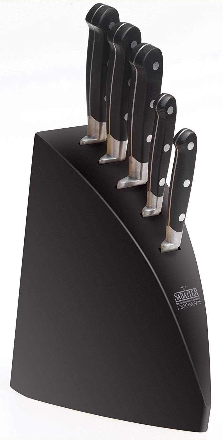 Richardson Sheffield V Sabatier 5 Piece Knife Block Black Amazon.co