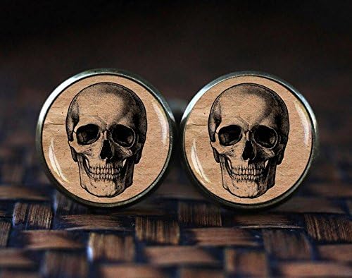 Skull cufflinks, Antique Anatomy Anatomical Skeleton cufflinks, gothic skull jewelry, Human Anatomy cufflinks, men’s cufflinks,