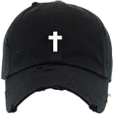 Cross Vintage Baseball Cap Embroidered Cotton Adjustable Distressed Dad Hat