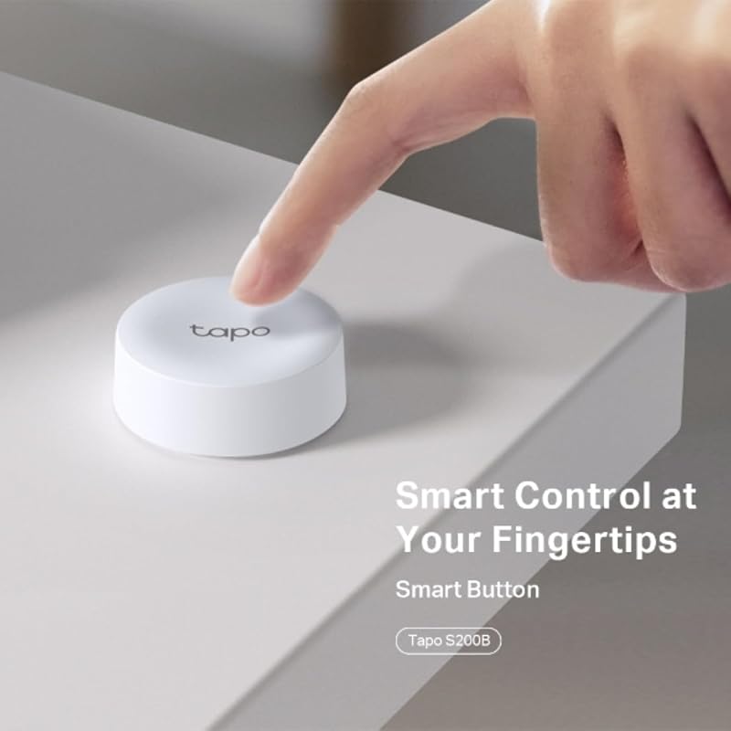 Tp-link tapo s200b - botão inteligente, ações personalizadas, controle de dispositivo inteligente, ativação de alarme com um clique, bateria de longa duração, hub necessário, branco