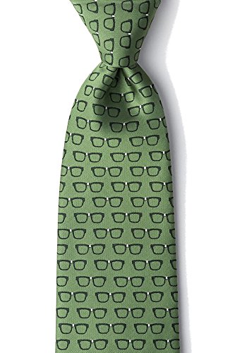 Men's Eye Glasses Four Eyes Optometrist Doctor Tie Necktie (Green)