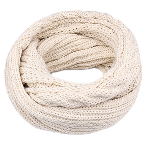 Women s winter knit infinity scarf - thick ribbed knitted cable c…