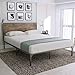 Urest Industrial Queen Size Bed Frame with Headboard/Metal Platform Bed Frame/Mattress Foundation/Strong Slat Support/No Box Spring Needed, Snow Brown