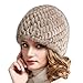 FURTALK Womens Girls Real Mink Fur Knitted Hat Winter Beanie Warm Cap