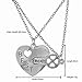BeOneTwo Piece Best Friends Forever BFF Silver Heart Key Pendant Necklace Set Friendship Accessories