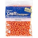 Darice Pony Beads, 6 by 9mm, Orange