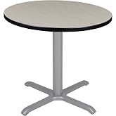 Regency Cain 30 in. Small Round X-Base Breakroom Table- Maple Top, Grey Legs