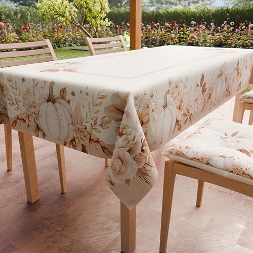 PETTI ARTIGIANI ITALIANI - Mantel Antimanchas Cuadrado (140 x 140 cm) Protector de Mesa de Cocina, Diseño Autumn Flowers, 4 Plazas, 100% Fabricado en Italia