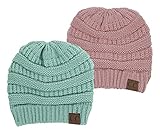 H-6020a-2-5471 Solid Beanie Bundle - Mint & Indi