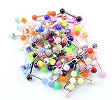 Wholesale Lot of 100 Assorted 14G Mixed Tongue Rings Barbells