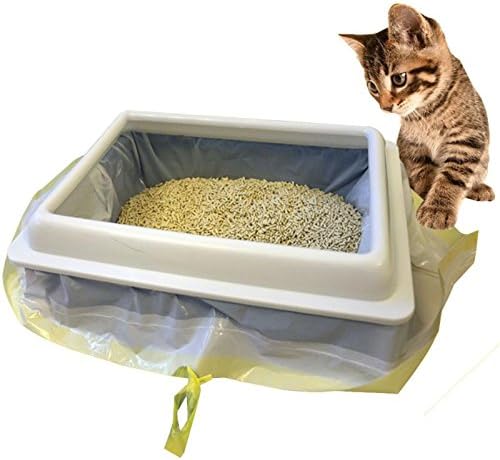 Cat Litter Box Liners, Universal Thickening Drawstring Litter Bag 7 Counts Jumbo Cat Waist Liners for Cat and Rabbit One Week Use (18" x 37")