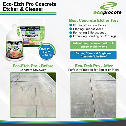 EcoEtch Pro, Concrete Etcher & Cleaner, Efflorescence Remover, Organic
