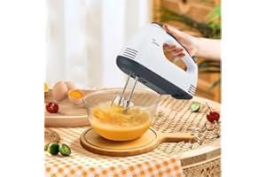 7 -Speed Hand Mixer with 2 Whisks, Stainless Steel Beaters for Cakes, Cream, Eggs, Muffins - for Home Bakers & Pros