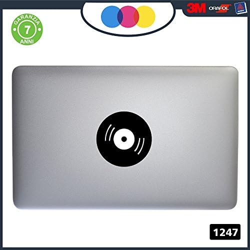 Code 932 - Adhesive Disco DJ Mac Stickers for All Models of Apple MacBook 13-15-17 Laptops - - Can Be Used On Any Non Mac Book Computer - Black Code 1247