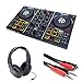 Numark Party Mix DJ Controller with Built-In Sound Card & Light Show, and DJ Software & Samson SR350 Headphones + Stereo Interconnect Cable