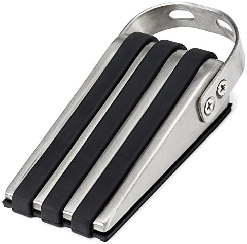 SleekStopper SW-041C Decorative Stainless Steel Door Stopper with Rubber Treads and Metal Handle