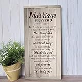 Marriage Prayer Plaque - Rustic Wood Sign,Christian Decor, Unique Wedding Gifts, Bridal Shower Gifts and Engagement Gifts for Couple, Bride, Husband and Wife - Bible Verse Wall Art