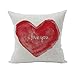Ruideng 4PCS for Lovers Cotton Linen Square Throw Pillow Case Decorative Cushion Cover Pillowcase Cushion Case for Sofa,Bed,Chair,Bedding 18 X 18 Inch (Happy Valentine's Day)