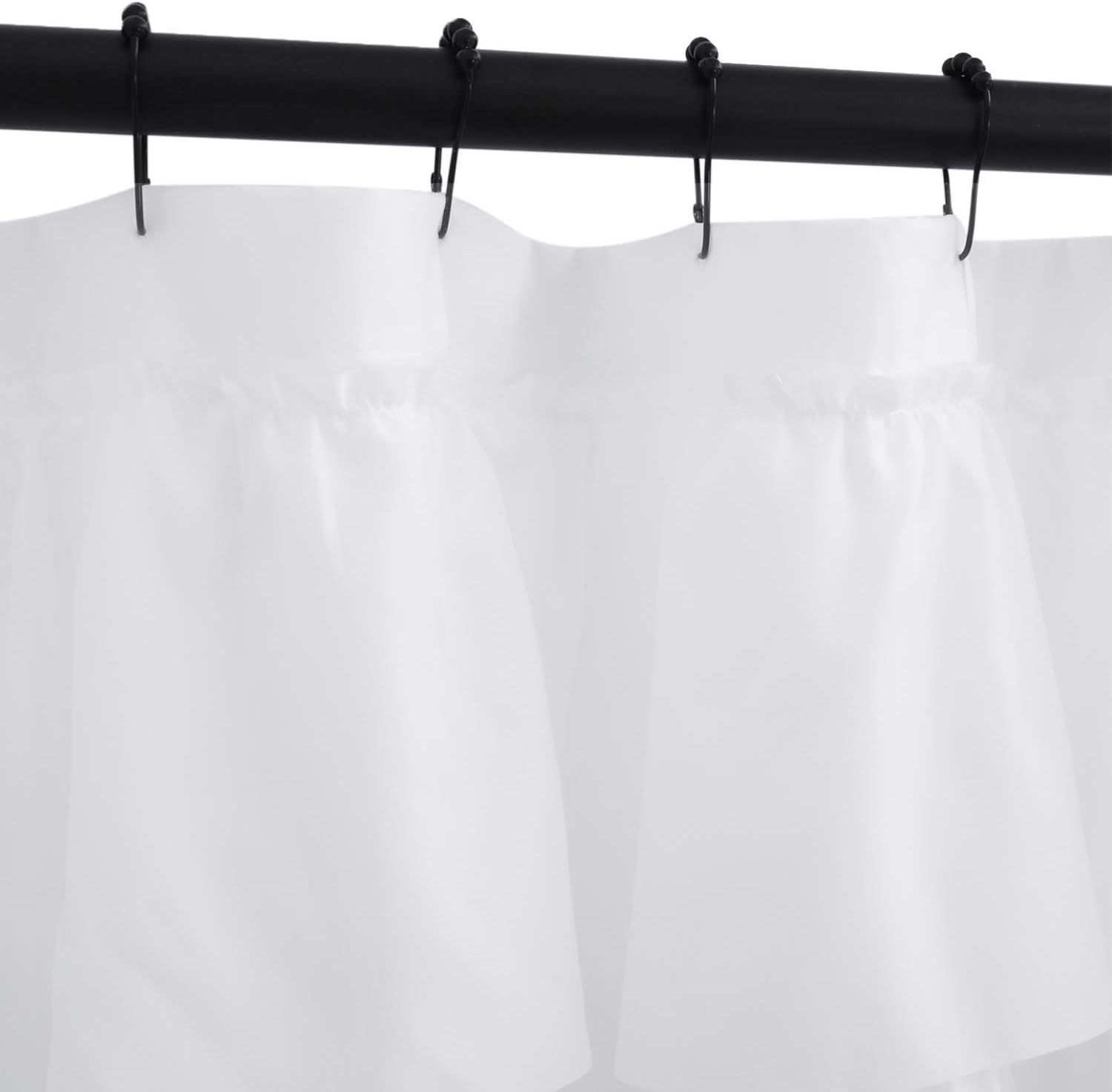 Ameritex Ruffle Shower Curtain Home Decor | Soft Polyester, Decorative Bathroom Accessories | Great for Showers & Bathtubs (72" x 72", White): Furniture & Decor