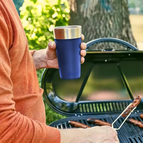 JustGoFit Copo Térmico Portátil em Inox e Acabamento Fosco Azul - 500ml Com Tampa Antivazamento