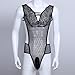FEESHOW Men's One-Piece Lingerie Sissy Pouch Leotard Thong Mesh Bodysuit Nightwear Black XL
