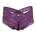 YiZYiF Men's Pouch Sissy Lace Floral Underwear Criss-crossing Bikini Panties Lingerie Purple X-Large