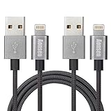 Aonsen iPhone Cable 3ft 6ft Lightning Nylon for iPhone 6/6 Plus/6s/6s Plus iPhone 5 5c 5s ipad ipod USB 2.0 Universal (Gray)