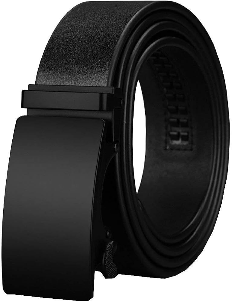 Men'S Pants Belt With Automatic Buckle Work Faux Leather Belt Waist