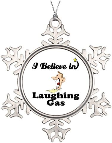 Personalised Christmas Tree Decoration i believe in laughing gas Cute Christmas Snowflake Ornaments