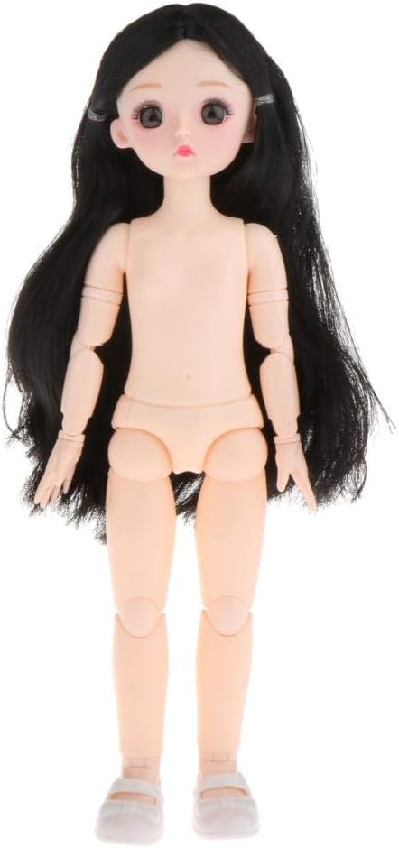 Amazon T Tooyful 28cm Bjdドール かわいい 女の子人形 人形ボディ ヌードドール 関節 ロング ドールボディ 全13色 ブラック前髪ストレートヘア フィギュア ドール 通販