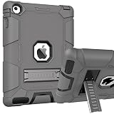 iPad 2 Case, iPad 4 Case,iPad 3 Case,BENTOBEN Kickstand Three Layers Hybrid Heavy Duty Full Body Rugged Shockproof Drop Resistance Anti-slip Protective Case Cover for iPad 2/3/4 Retina,Dark Gray/Black