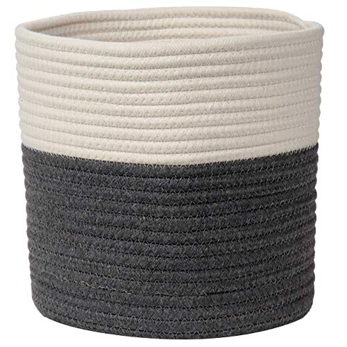 Briful 10"x10" Cotton Rope Woven Basket 25cmx25cm Indoor Jute Planter Rope Plant Basket for Plants, Toys, Crafts, Rustic Home Decor — image 1