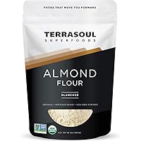 Terrasoul Superfoods Organic Almond Flour, 1 Lb - Fine Texture | Grain-Free | Gluten-Free | Perfect for Keto Baking