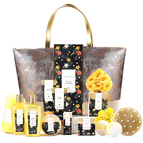 Spa Luxetique Women's Gift Set - 15 x Tropic Bath Set with Shea Butter, Bath Balls, Birthday Gift Idea for Women, Mother's Day Gift, Christmas or Valentine's Day Gifts