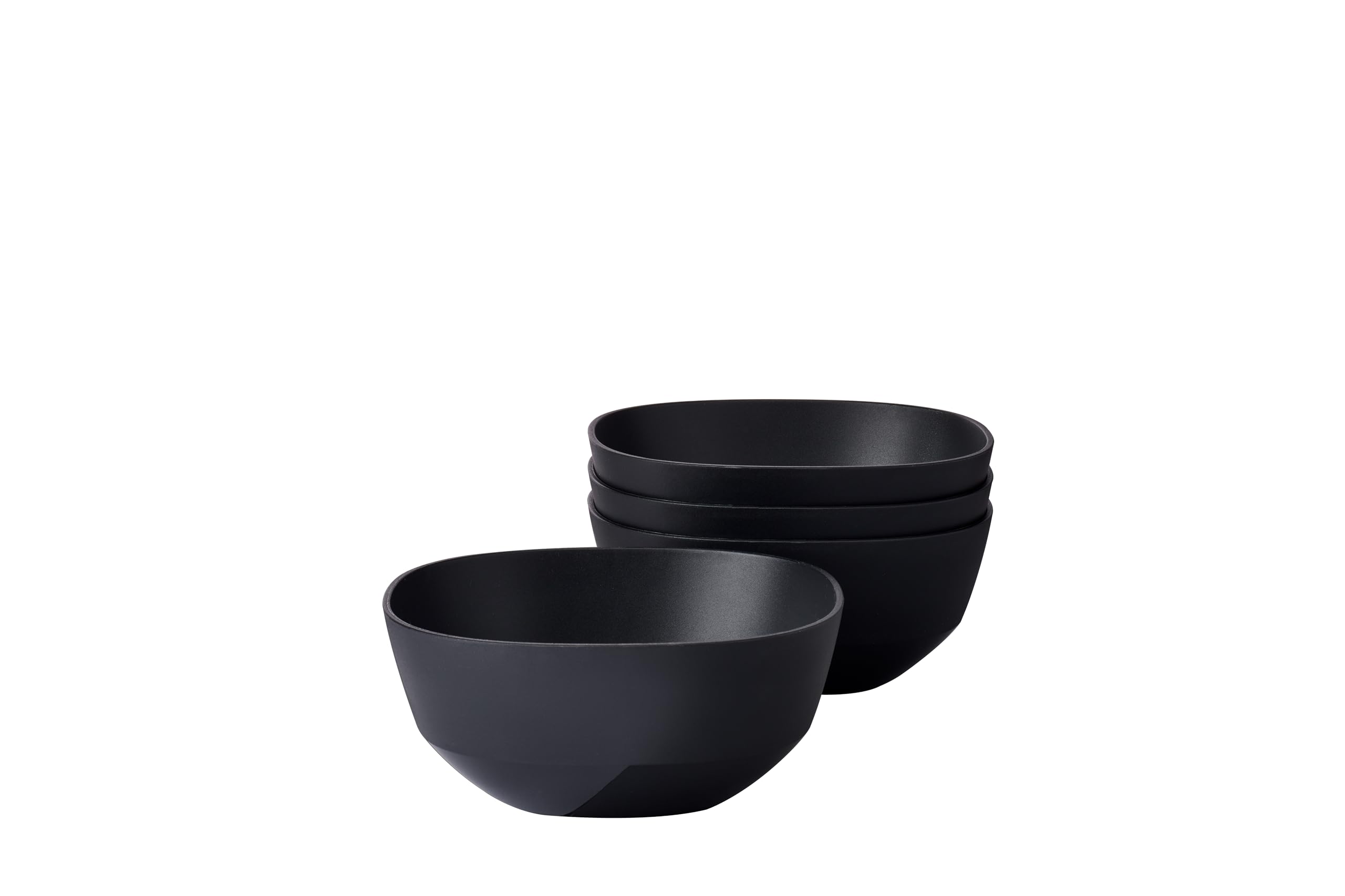 Mepal - Serving bowl 4 pieces Silueta - Dishwasher & microwave resistant - Salad bowl - Tapas bowls - Tableware - 750 ml - Nordic black