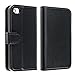 Insten Leather Case with Credit Card Wallet for Apple iPhone 4 - Retail Packaging - Black